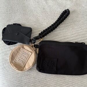 BEIS Black and Tan Wristlet Set